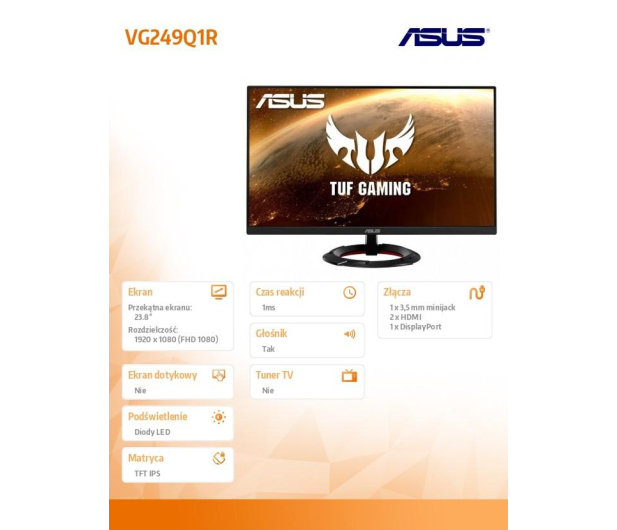 ASUS TUF Gaming VG249Q1R - 731709 - zdjęcie 4